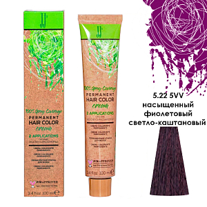 JJ'S PERMANENT HAIRCOLOR CREAM/Перманентная краска д/вол.,тон 5.22 5VV насыщ. фиолет.св-каштан,100мл