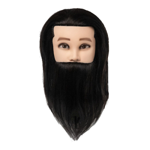 Голова R015 Мигель манекен  мужская с бородой  и усами, 100% натур. волос