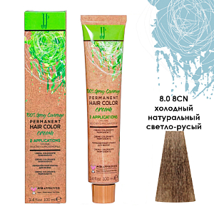 JJ'S PERMANENT HAIRCOLOR CREAM/Перманентная краска для волос,тон 8.0 8СN хол.натур.св.-русый,100мл