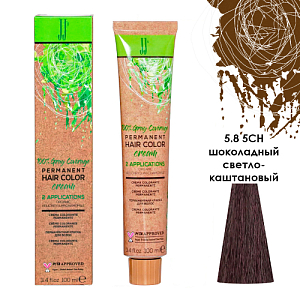 JJ'S PERMANENT HAIRCOLOR CREAM/Перманентная краска д/вол.,тон 5.8 5СН шоколадный светло-каштан,100мл