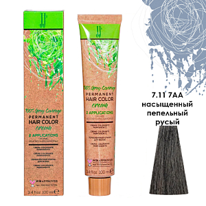JJ'S PERMANENT HAIRCOLOR CREAM/Перманентная краска д/вол.,тон 7.11 7AA насыщ.пепельный русый,100 мл