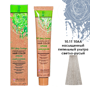 JJ'S PERMANENT HAIRCOLOR CREAM/Перманентная краска д/вол.,тон 10.11 10AA нас.пеп.ультрасв-рус,100 мл