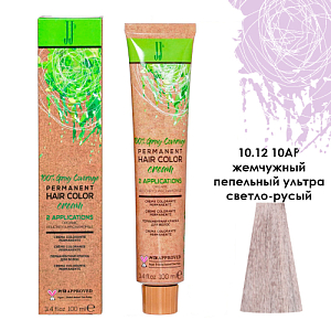 JJ'S PERMANENT HAIRCOLOR CREAM/Перманентная краска д/вол.,тон 10.12 10АР жем.пеп.ультра св-рус,100мл