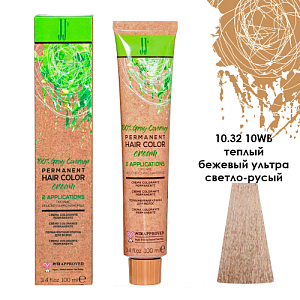 JJ'S PERMANENT HAIRCOLOR CREAM/Перманентная краска д/в.,тон 10.32 10WB тепл беж.ультра св-рус.,100мл