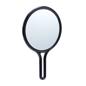 Зеркало MR-61 black Dewal с ручкой, пластик, черное   26*16*1см 